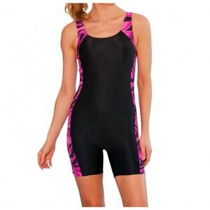 NEW WATERPRO plus size splice chlorine resistant unitard in pink tango